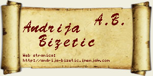 Andrija Bizetić vizit kartica